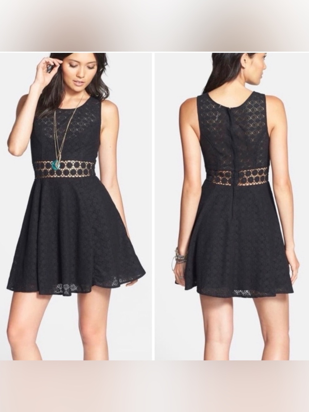 Free People Daisy Cutout Dress in Black, Size 10